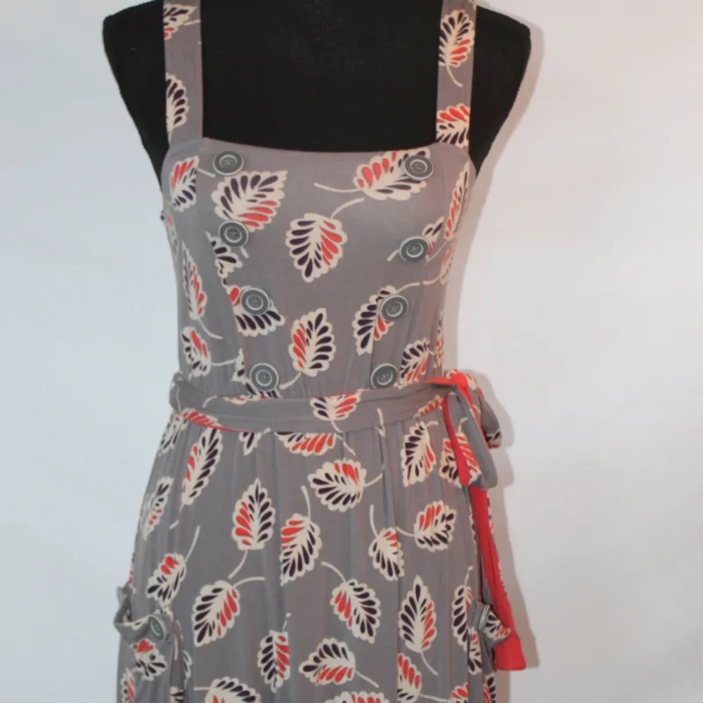 Gently Used & Loved Anthros Little Yellow Button Vintage Inspired Midi Dress, XS